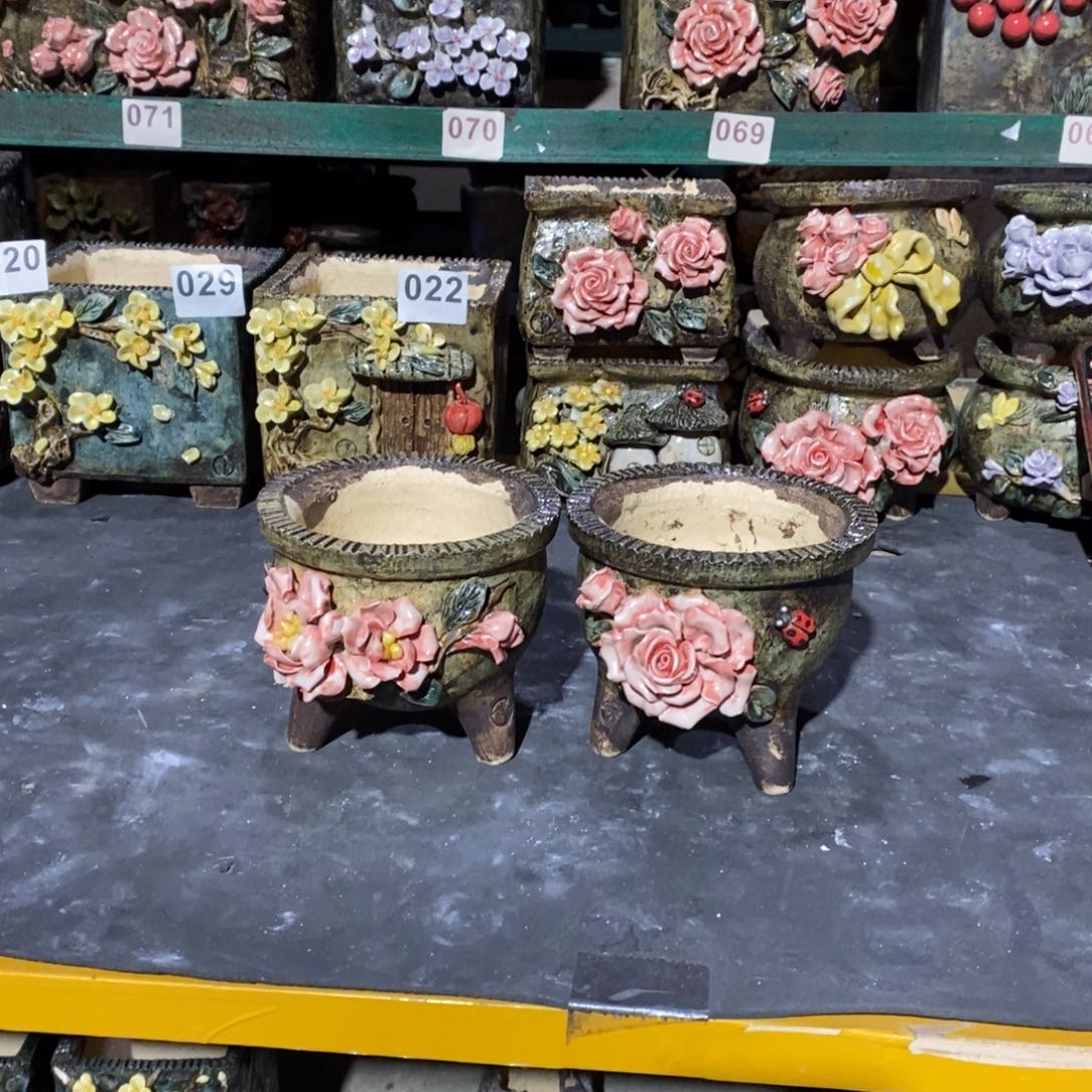 红陶青藤花器多肉花盆