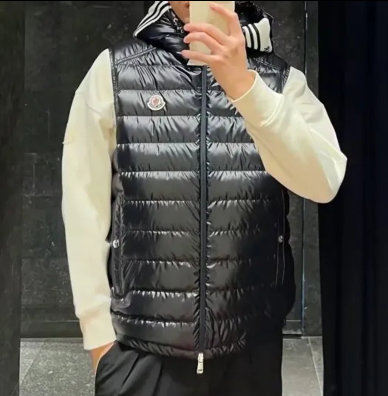 全新未使用 Moncler/盟可睐 Clai 兜帽拉链连帽无袖羽绒服