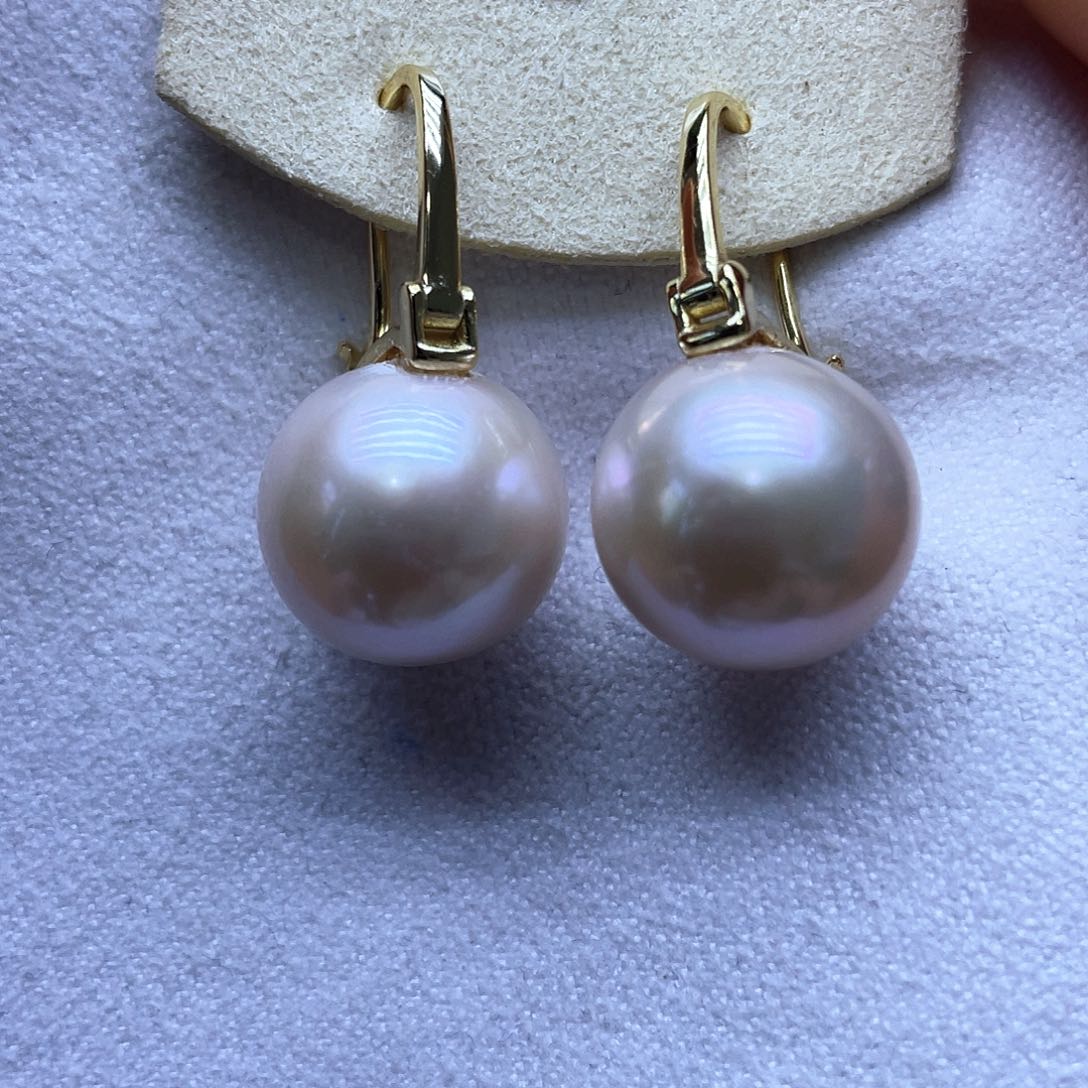 淡水珍珠耳饰银S925镶嵌
