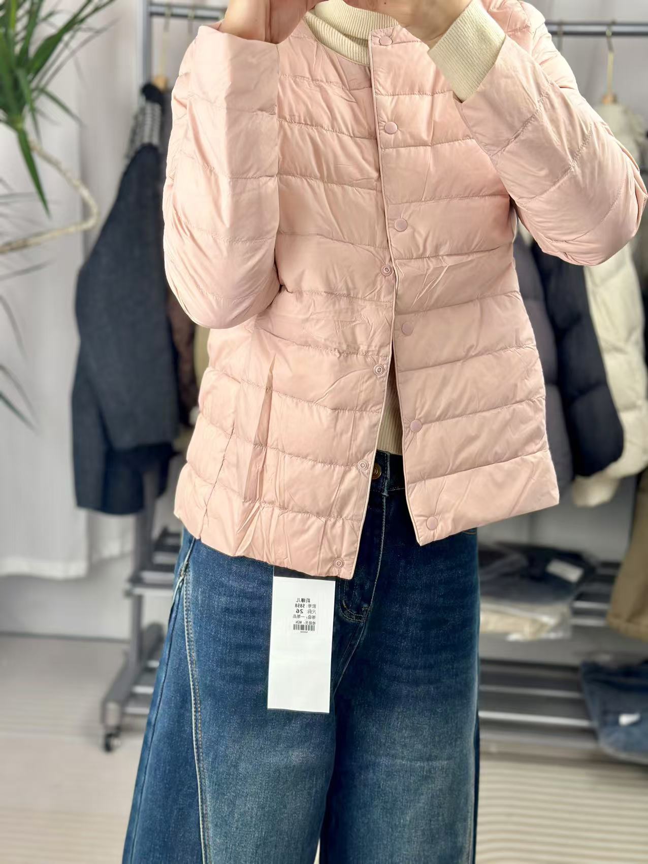 排骨服长袖修身型纯色常规款圆领户外女装立领轻薄内胆外套