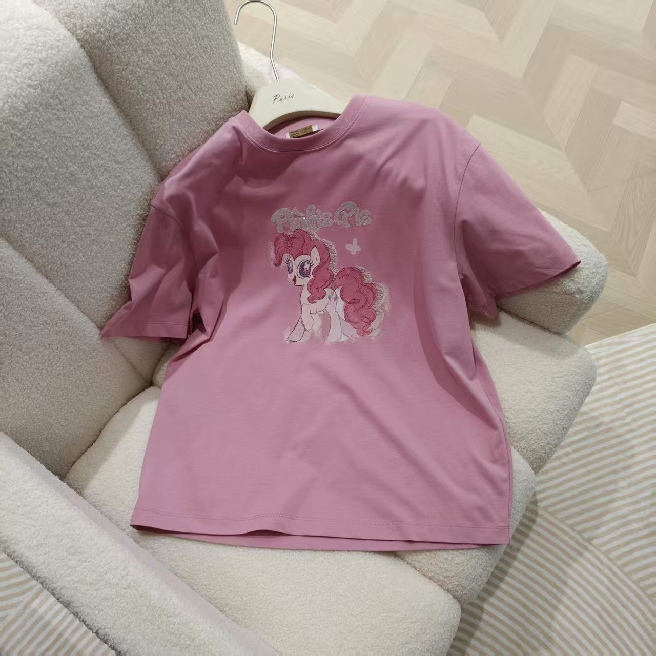夏款小马宝莉时尚百搭宽松圆领印花短袖T恤女洋气显瘦SS1162