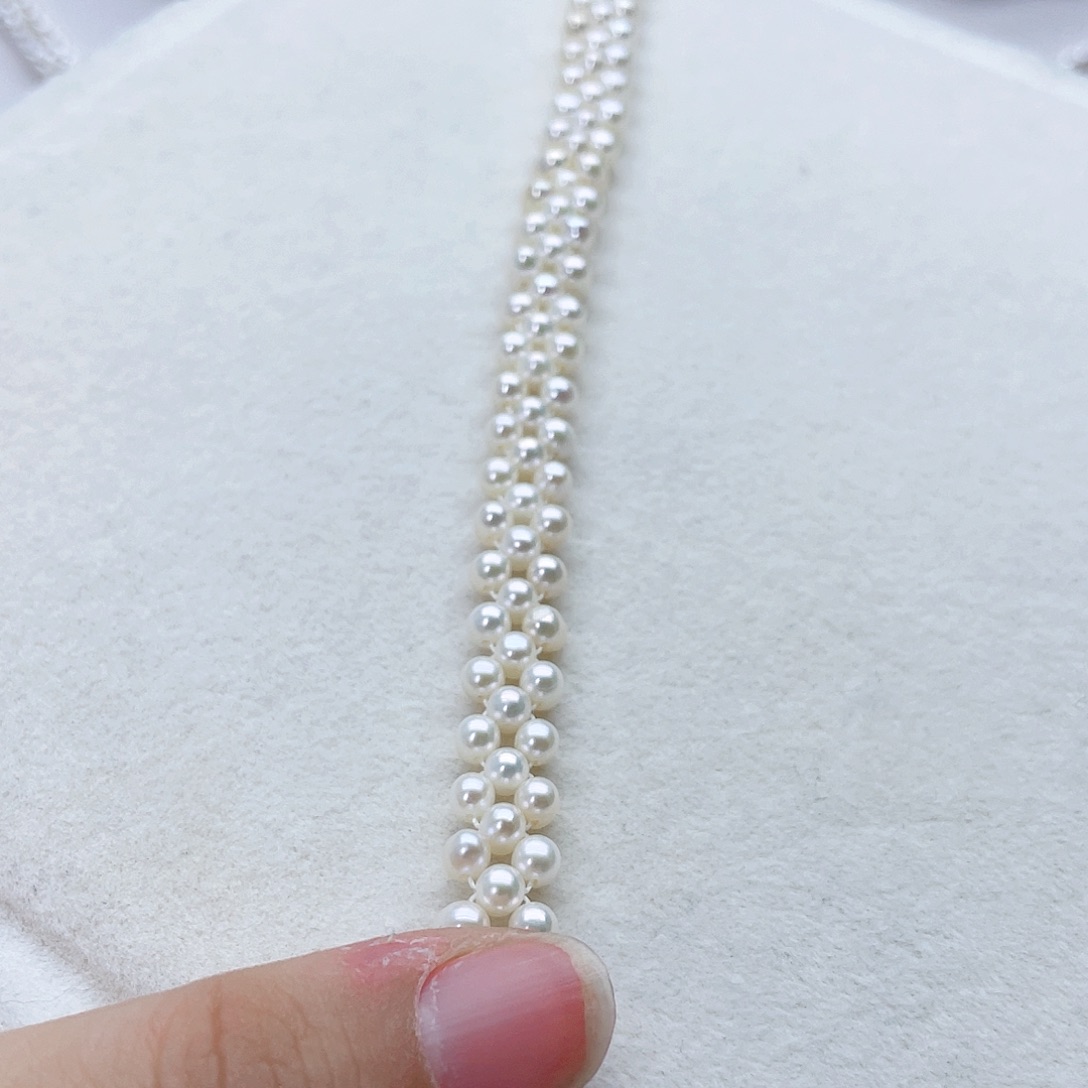 银S925镶嵌手绳淡水珍珠w****n