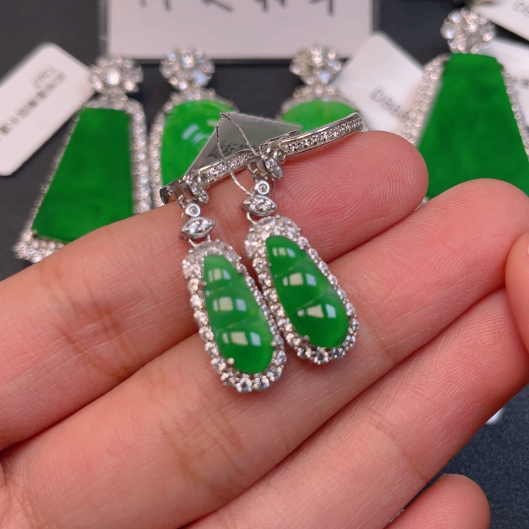 翡翠银S925镶嵌吊坠(不含链)