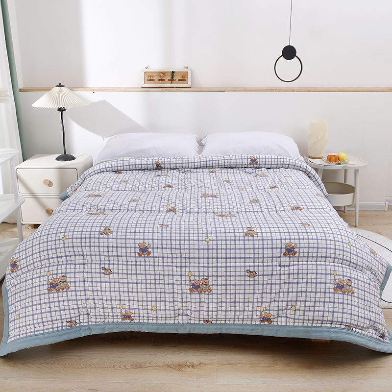 单人90床盖沙发垫亲肤柔软宿舍四季绗缝可机洗三层整张棉填充