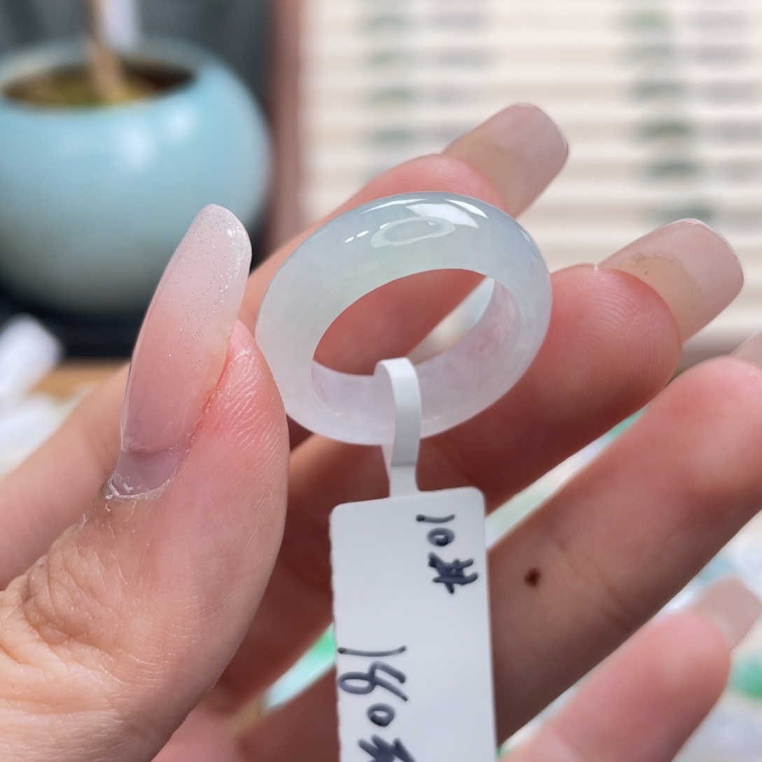 翡翠未镶嵌戒圈a12港圈10一口绿