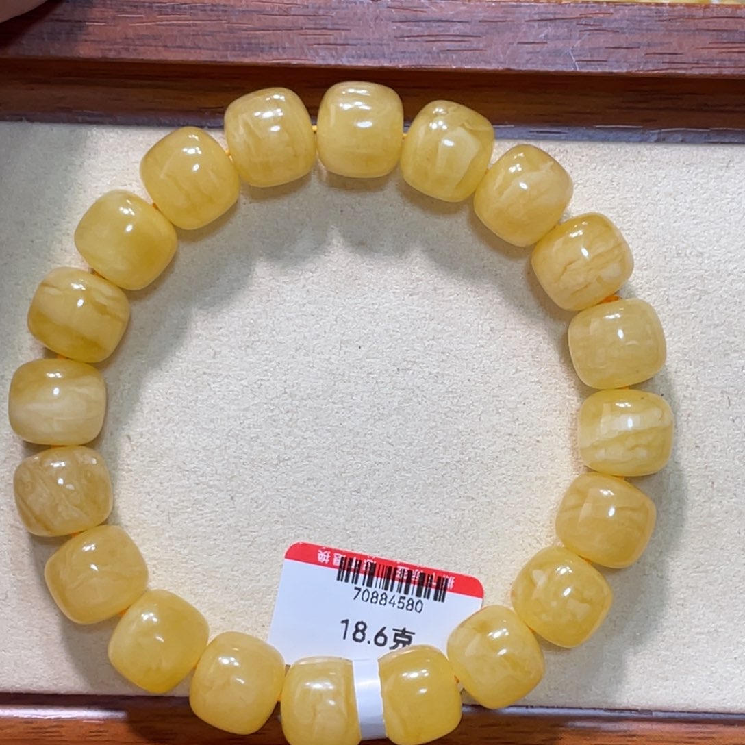 蜜蜡手链未镶嵌蜜蜡虎皮纹