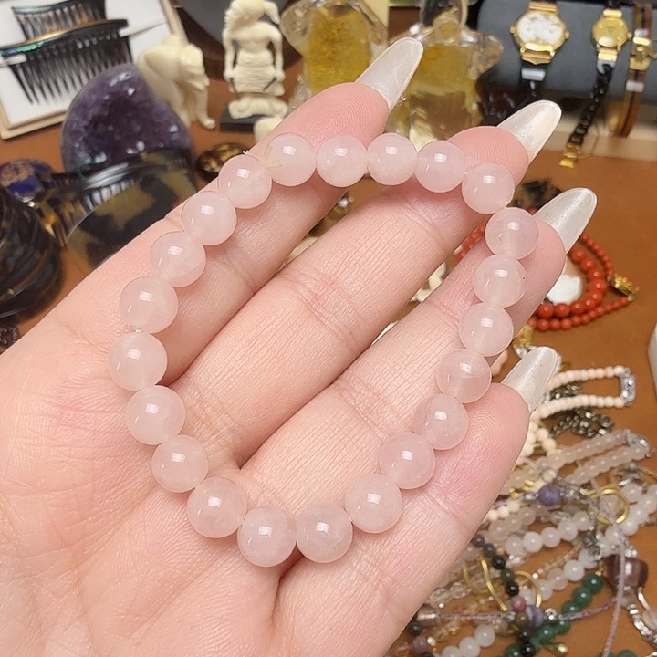 石英石纯铜粉粉手链