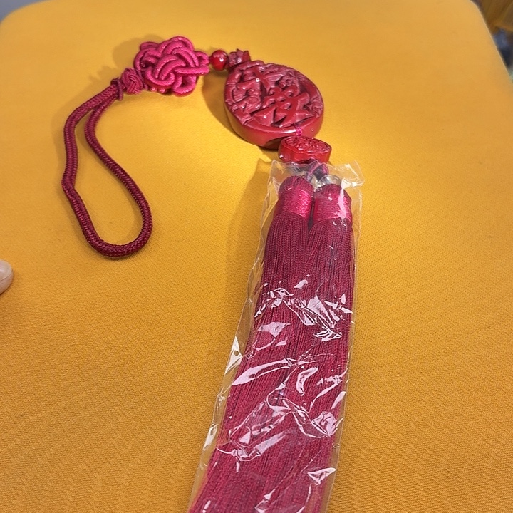 天然辰砂双面平安车挂件，居家