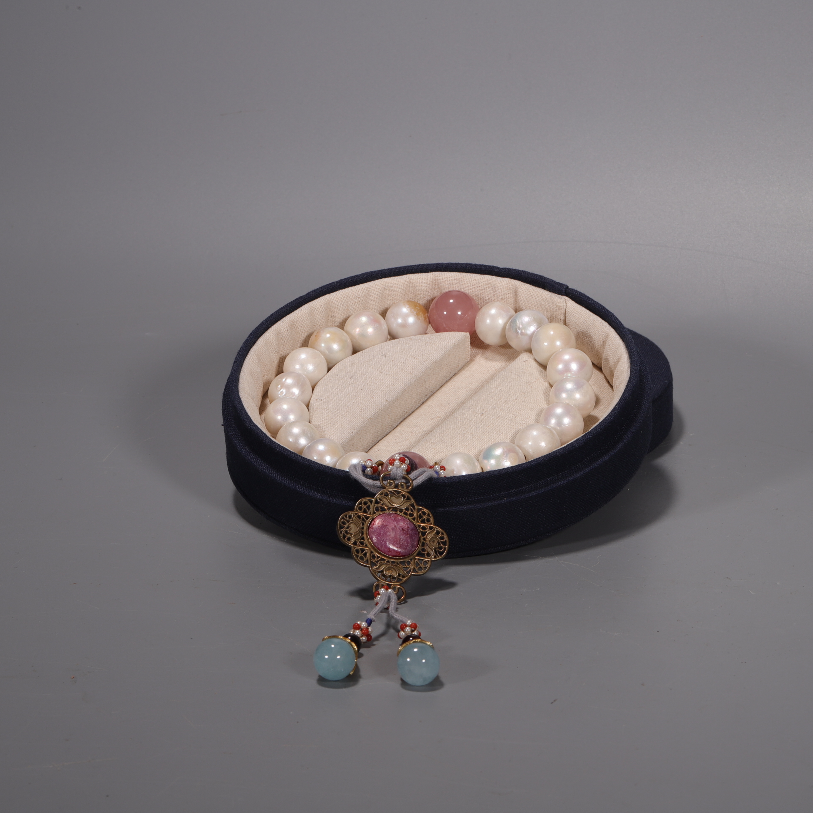 lot3  民国  珍珠宝石手持