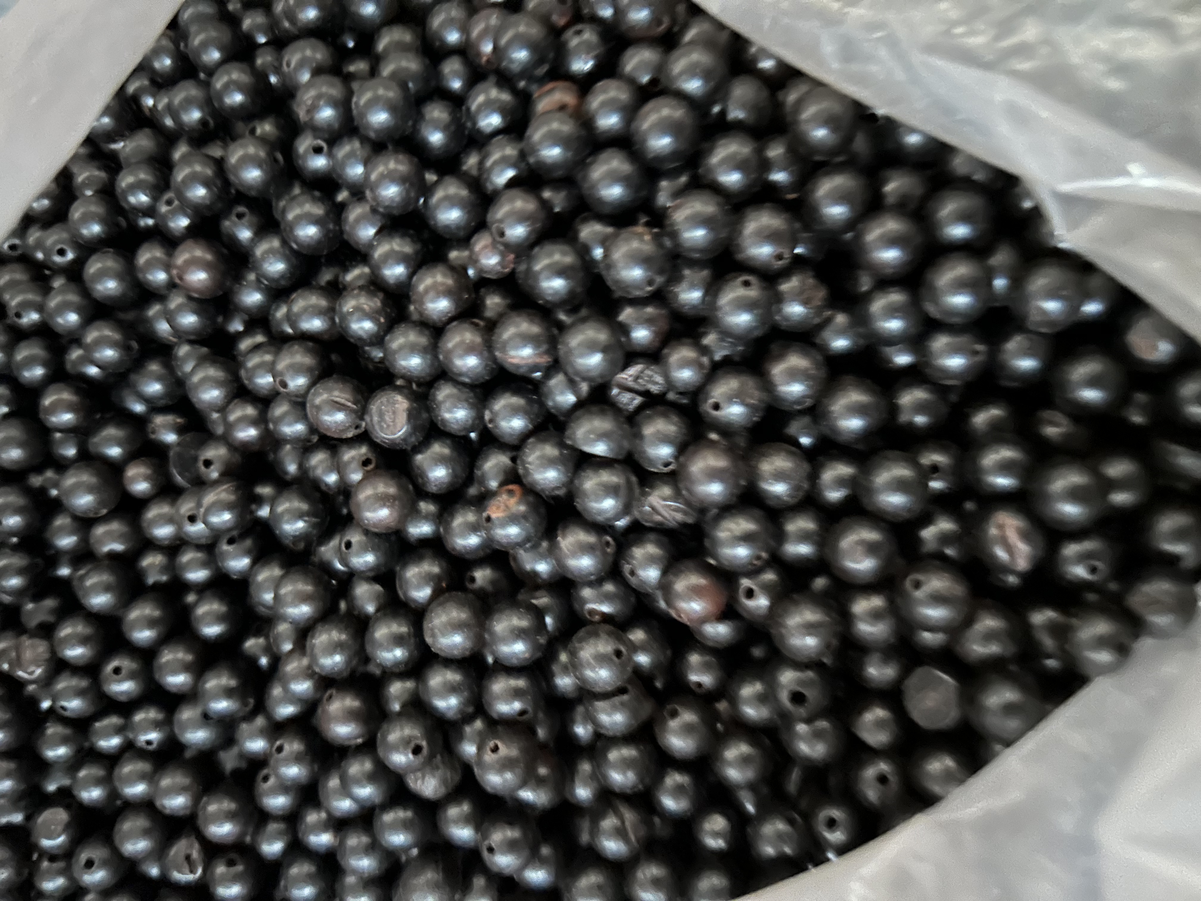 瑕疵珠|紫光檀散珠|手工配珠