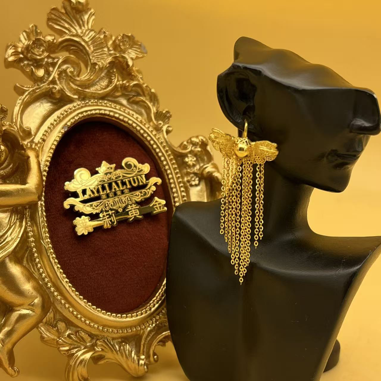 B播 7.21g足金999耳饰 d