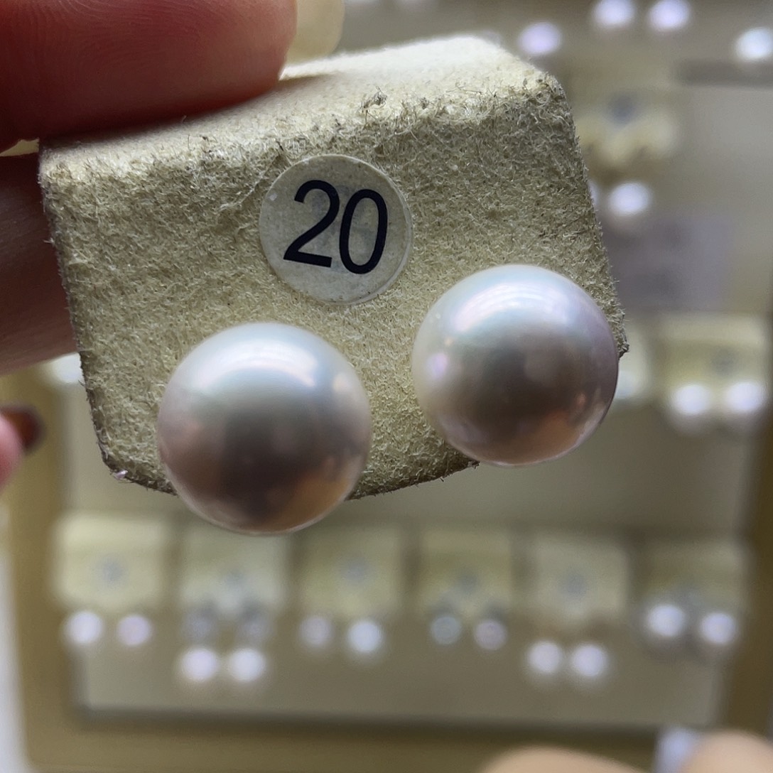 耳饰银S925镶嵌淡水珍珠