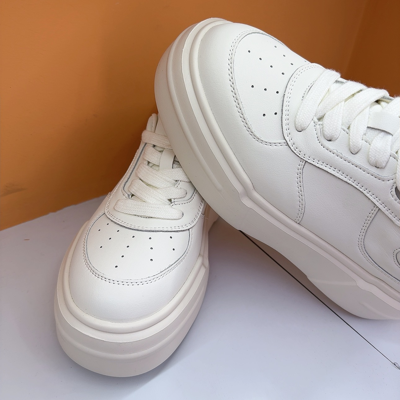 155擦色浅口增高板鞋厚底时尚休闲鞋透气秋季高跟情侣女鞋