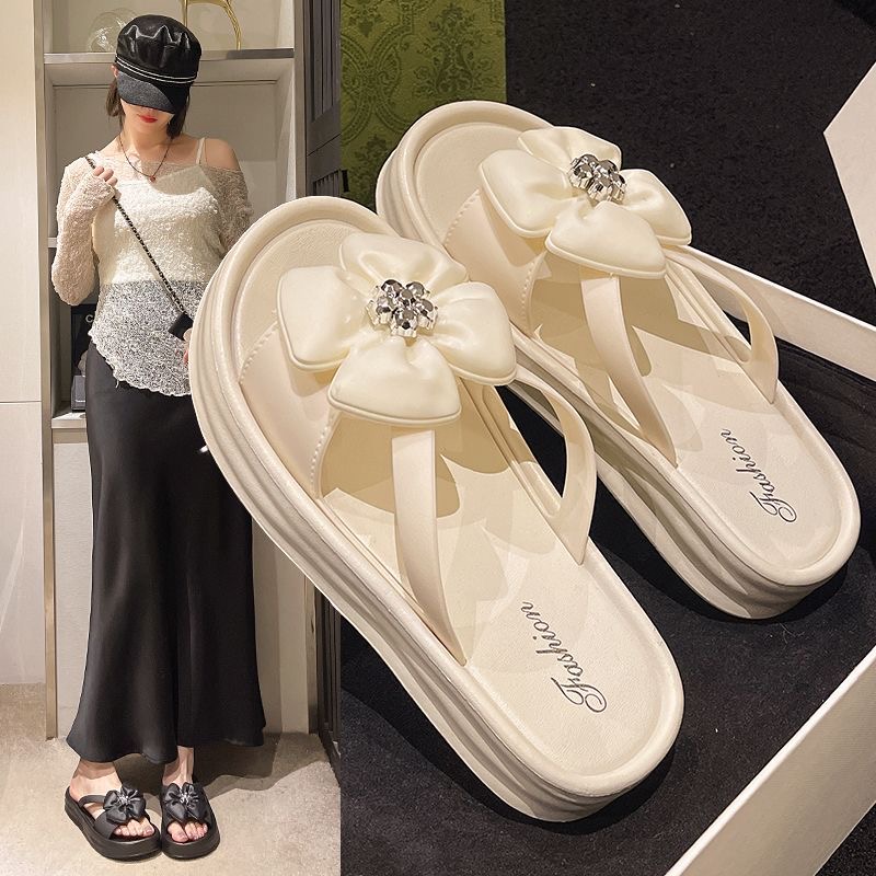 拖鞋女鞋外穿夏季8805-4四叶花朵时尚休闲外穿厚底防滑小香风拖鞋