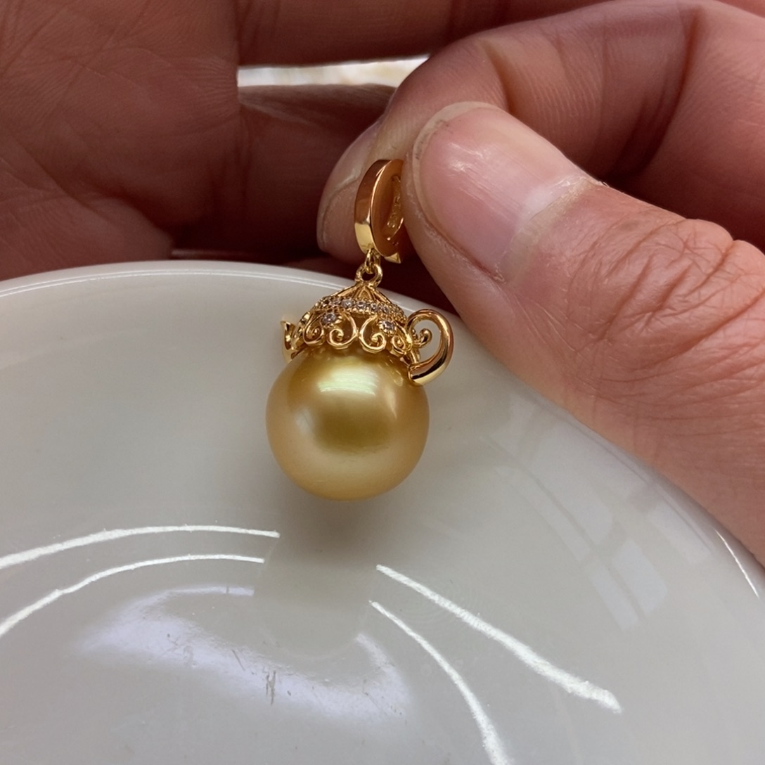 海水珍珠吊坠(不含链)银S925镶嵌