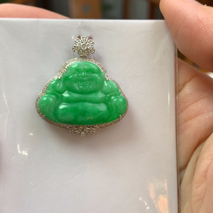 翡翠颈饰18K金镶嵌翡翠翡翠吊坠