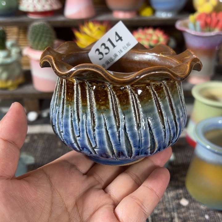 口7高7 手工花盆满30包邮