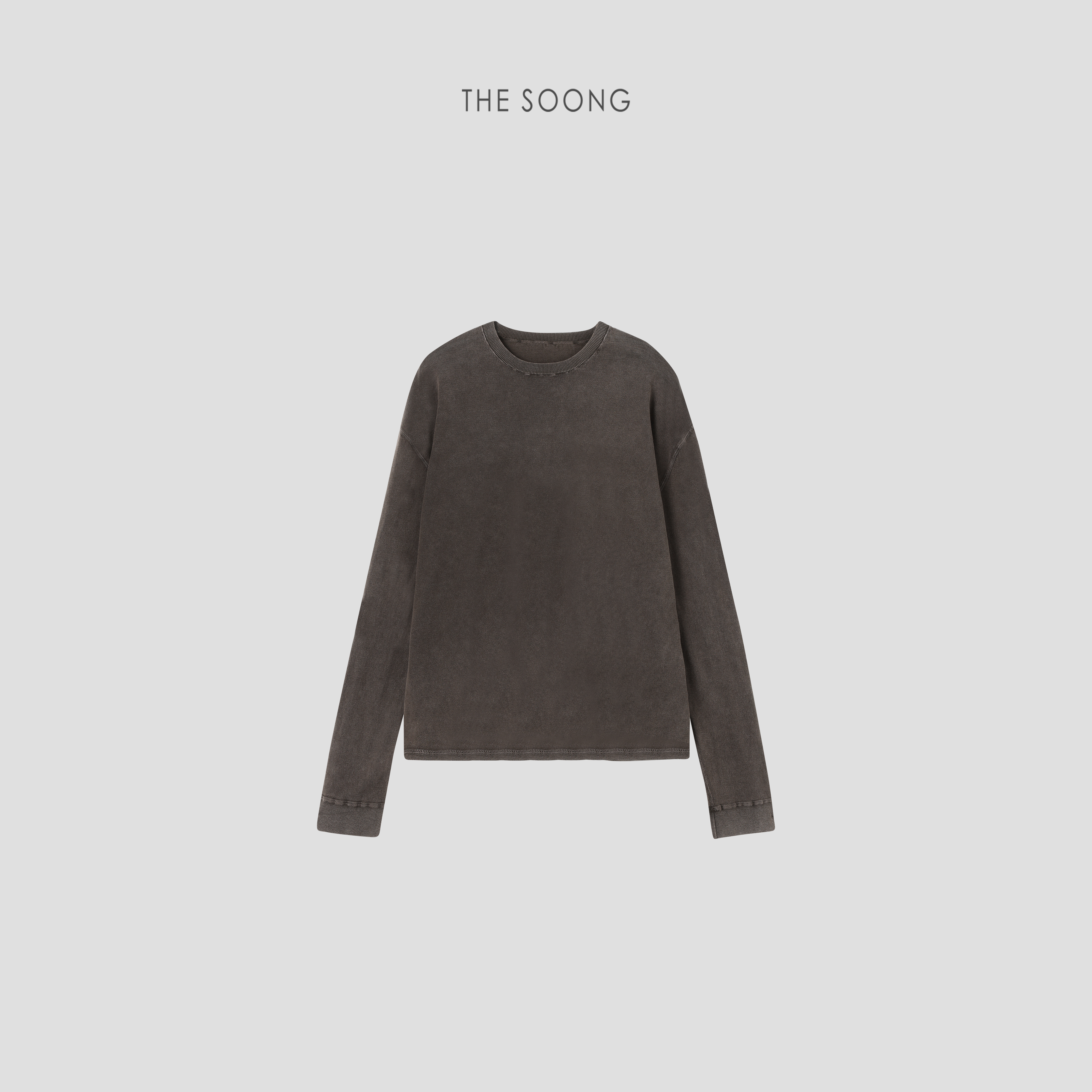 THESOONG|"溯源腔调"100%棉复古做旧砂洗落肩松弛感卫衣