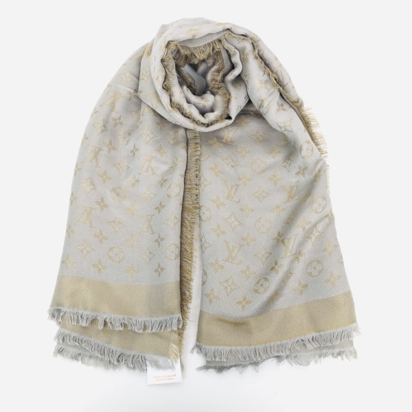 妃鱼/路易威登/桑蚕丝/丝巾/95新/橙三22