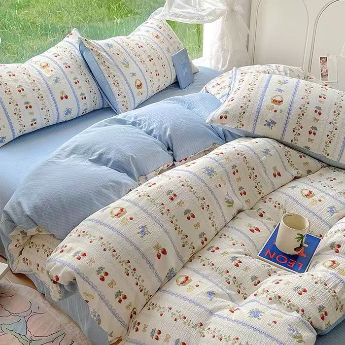 【展厅装修】样品！孤品！100%【云纱棉】孤品A类有氧提花四件套 超细