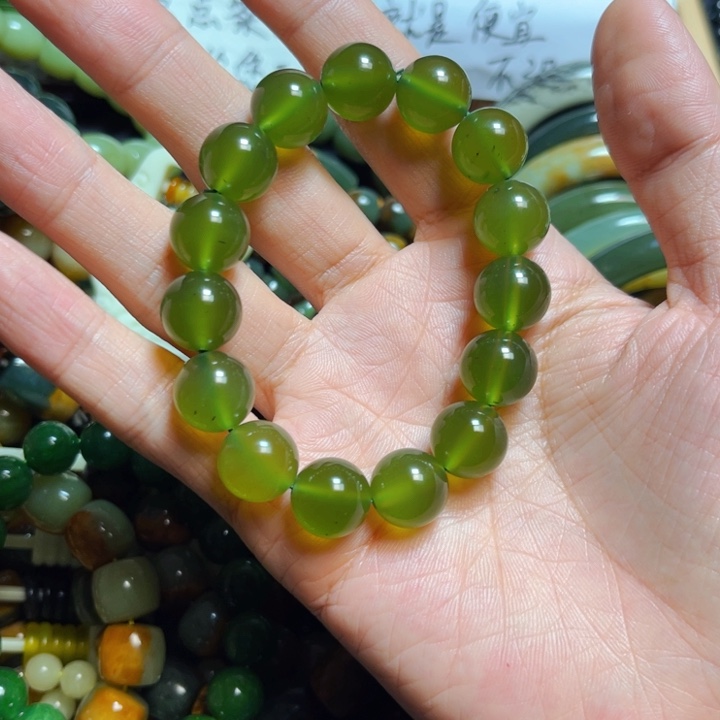 蛇纹石玉手链合金