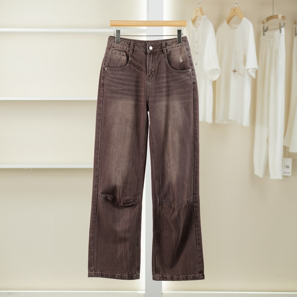 麦迪尚品【文M】511051095 时尚做旧牛仔裤春秋女装品牌折扣