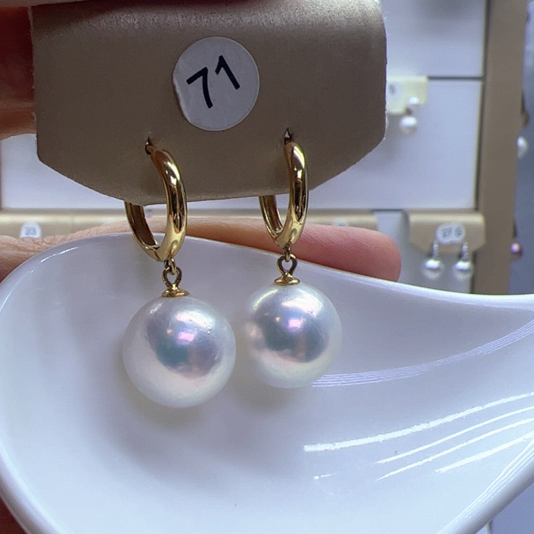 银S925镶嵌淡水珍珠耳饰