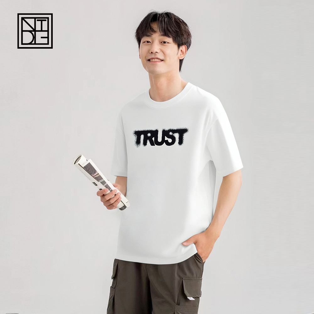 夏季新款美式圆领短袖简约字母T恤93203