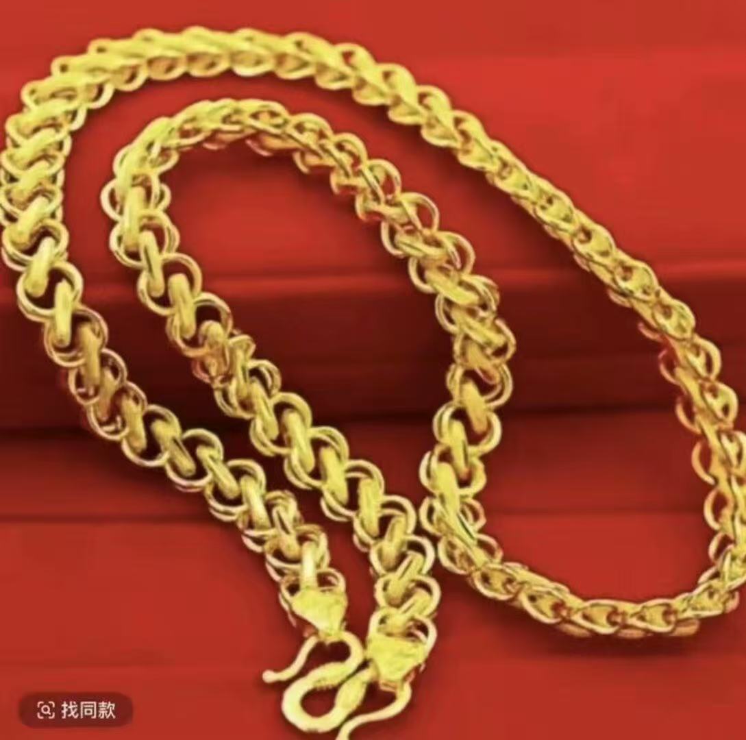 合金项链 首饰【泰链】男士男款时尚潮流经典金色霸气素款饰品链子