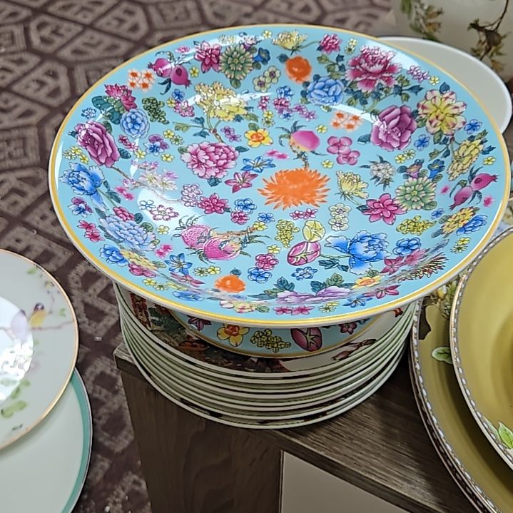 瓷片微瑕7.5寸一个珐琅彩万花果盘66666