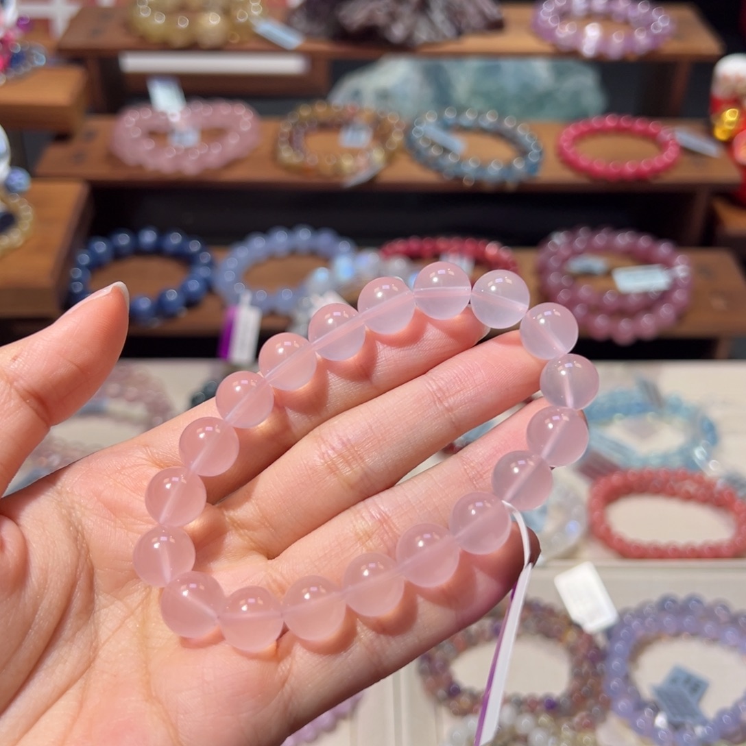 水晶手串未镶嵌10m福利价群润体净体粉马粉