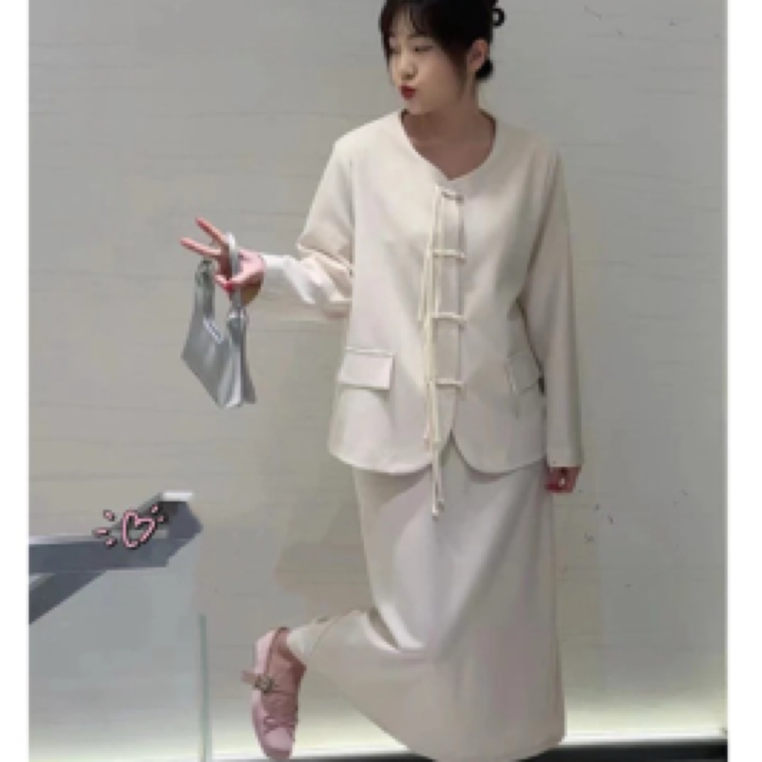 早秋穿搭新款大码2436休闲时尚中国风复古气质设计感时尚套装