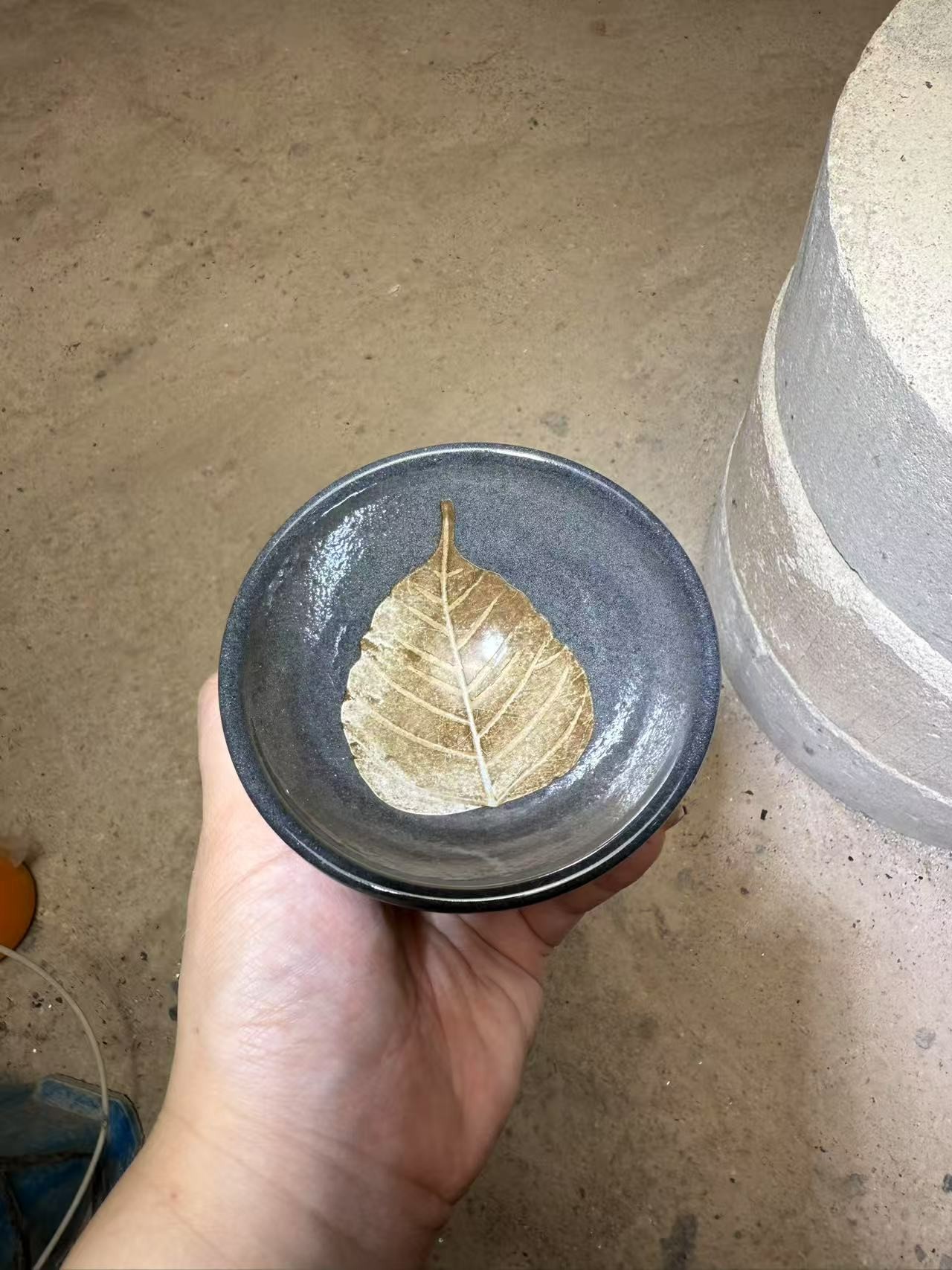 茶器茶杯 灰贝木叶