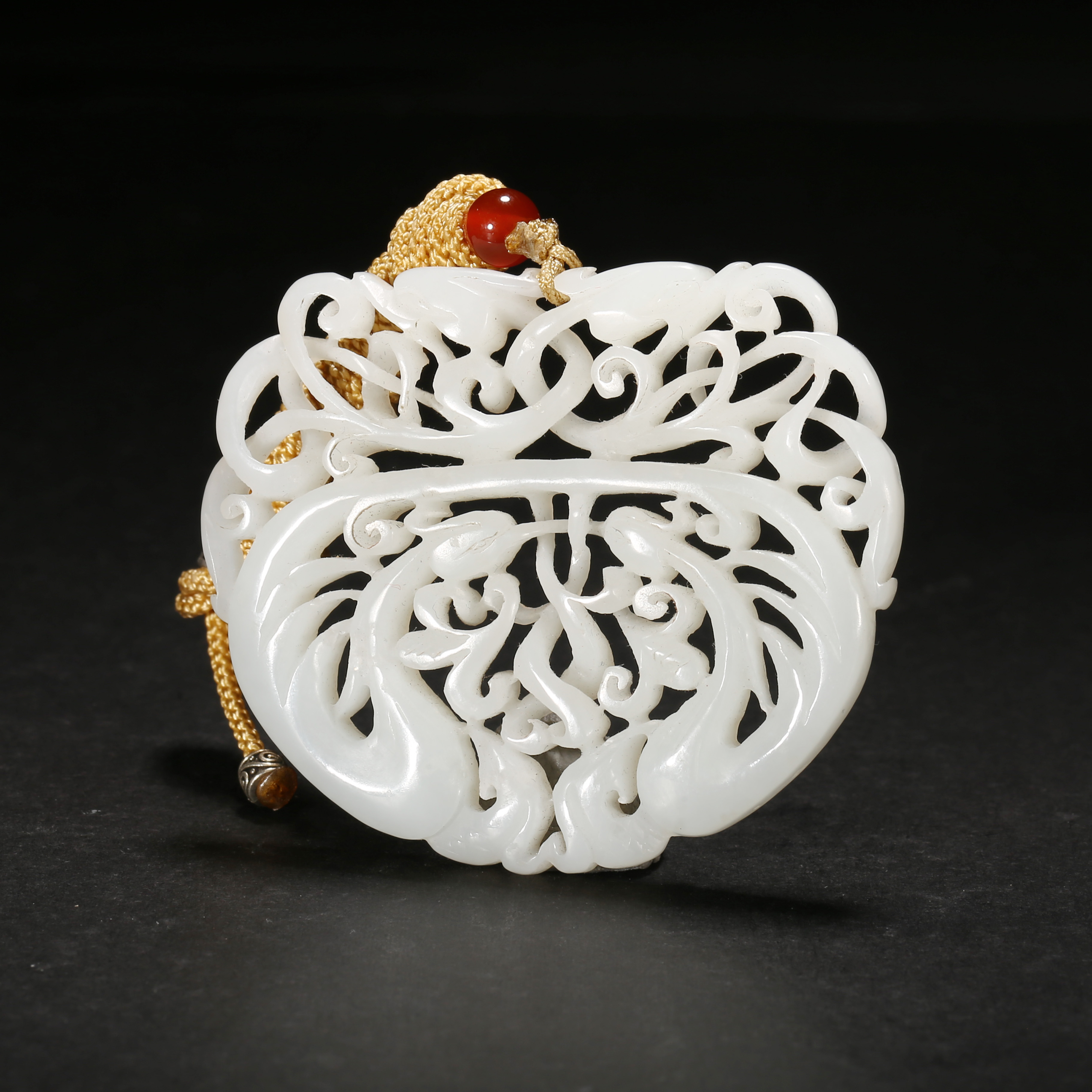 清代*双凤透雕玉佩/18ALJ2761/和田玉【北京文博】