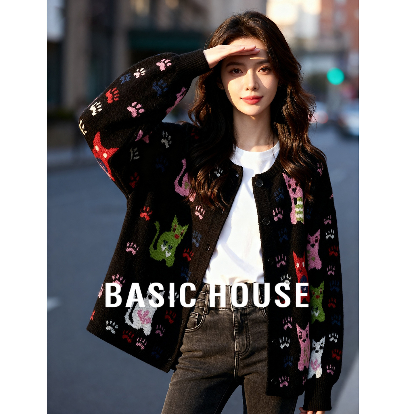 Basic House/百家好时尚休闲女士百搭设计毛衣-B0625B5LOU2
