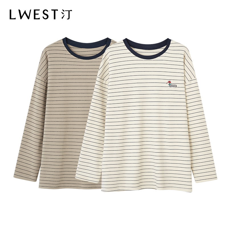 【小玉专属】朗文斯汀时尚条纹撞色气质上衣DZMT4511C09586