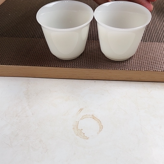 瓷片星*高档皙白玉瓷马蹄杯