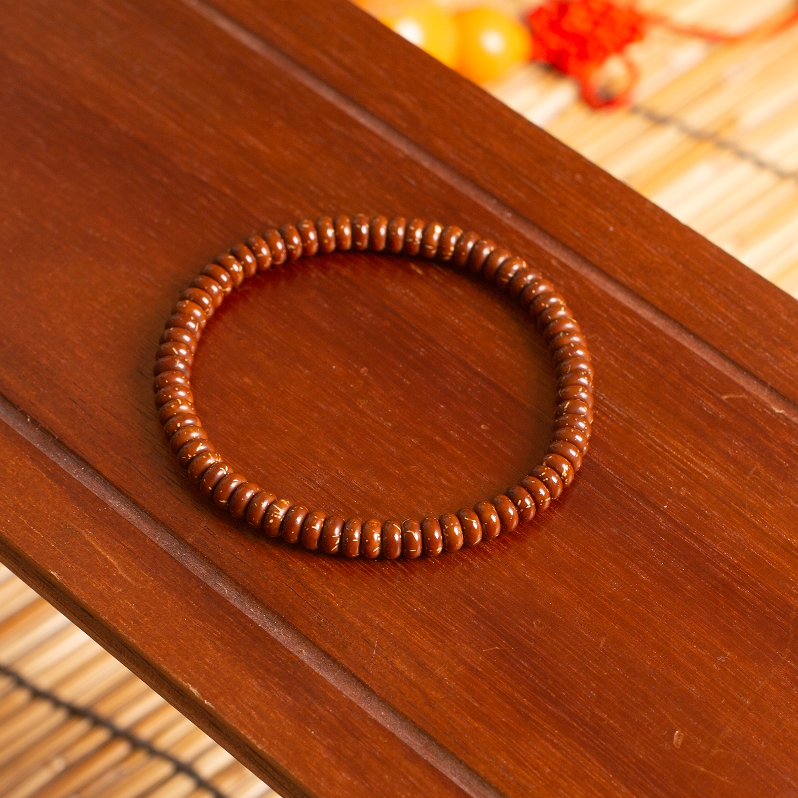 紫金鼠精品实心鼠算盘珠手串单圈6mm