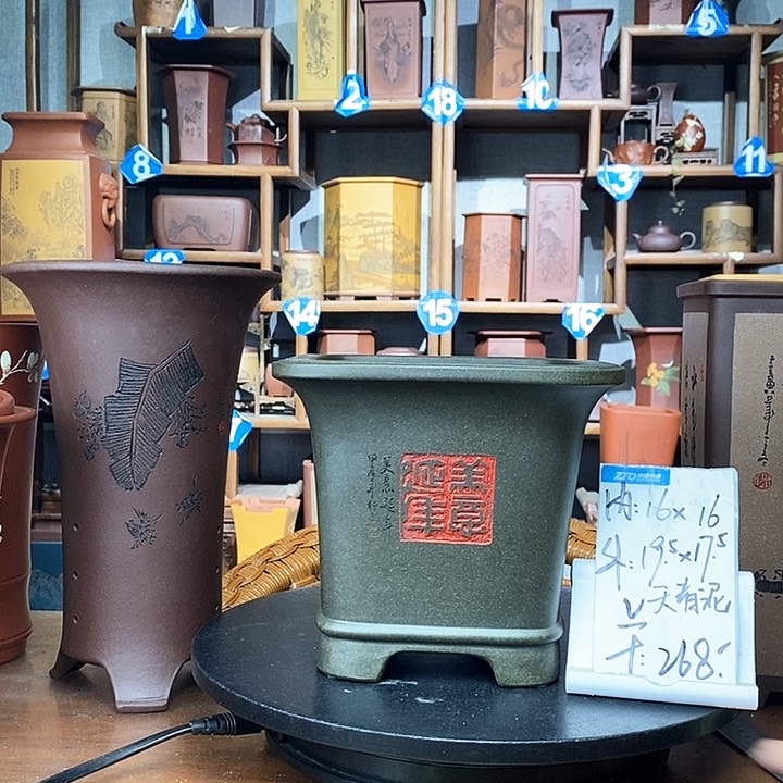 紫砂天青泥四方章体刻绘爆款