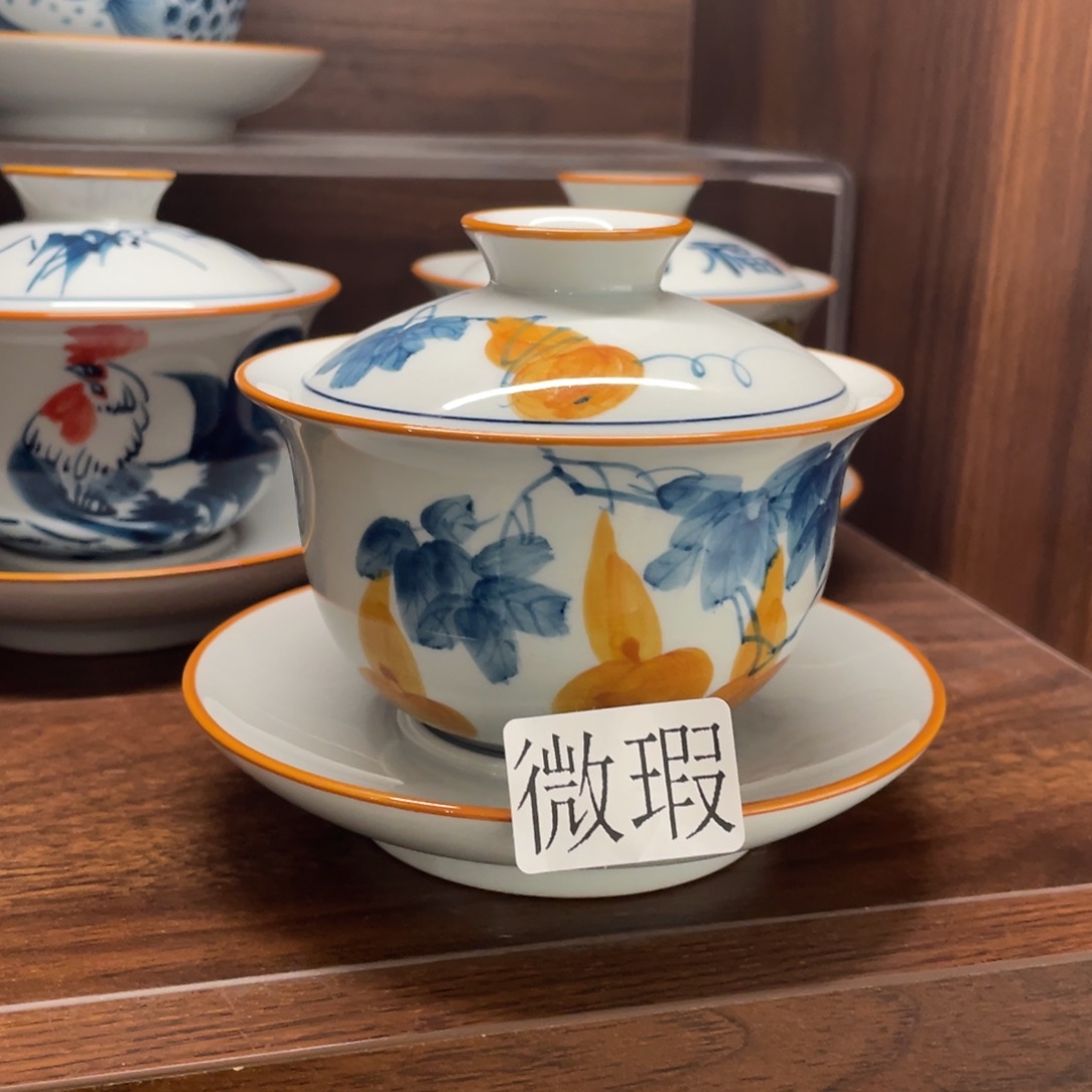 有瑕釉下彩纯手绘