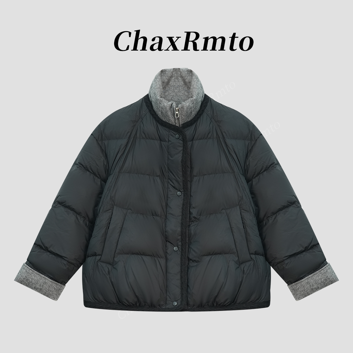 ChaxRmto斯斯90白鸭绒“冬日氛围感”撞色拼接设计羽绒服TX1563