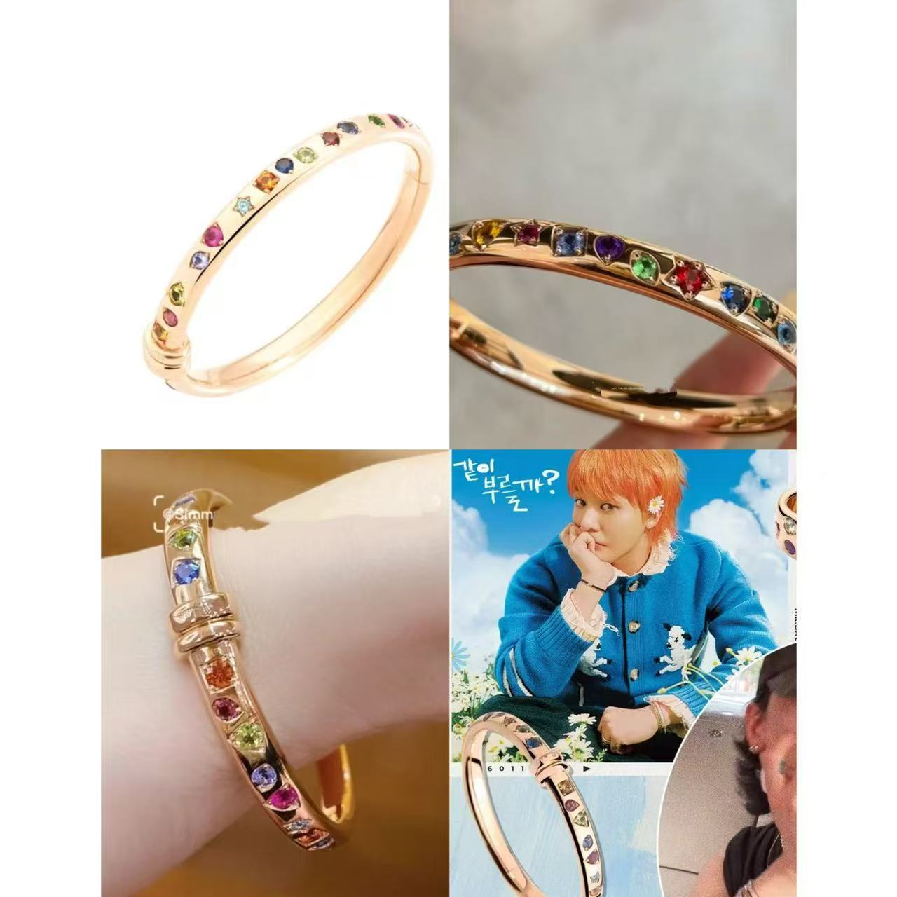 铜合金合成锆石手镯 小众设计百搭ins手镯49592