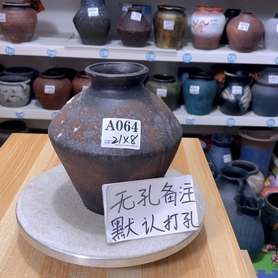 红陶手工制作工艺花盆