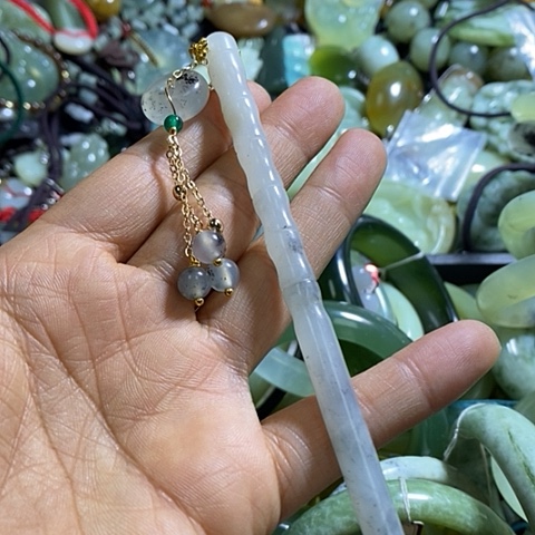 岫玉发簪未镶嵌发簪