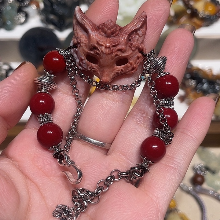 蛇纹石玉合金颈饰