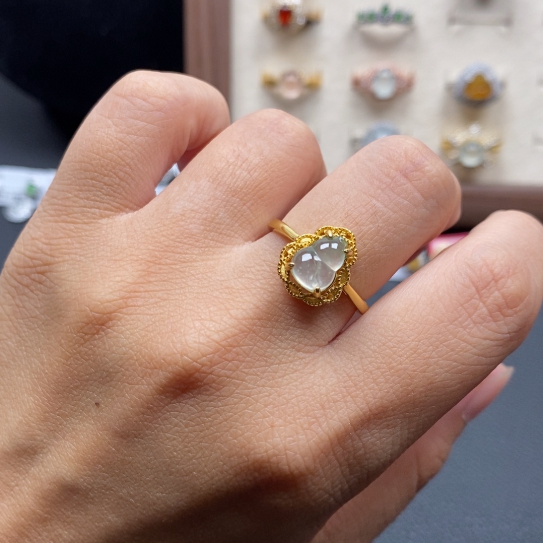 翡翠银S925镶嵌戒指