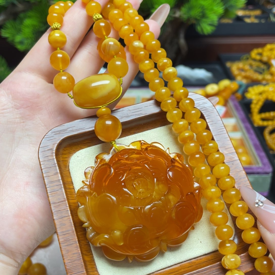 蜜蜡颈饰未镶嵌项链