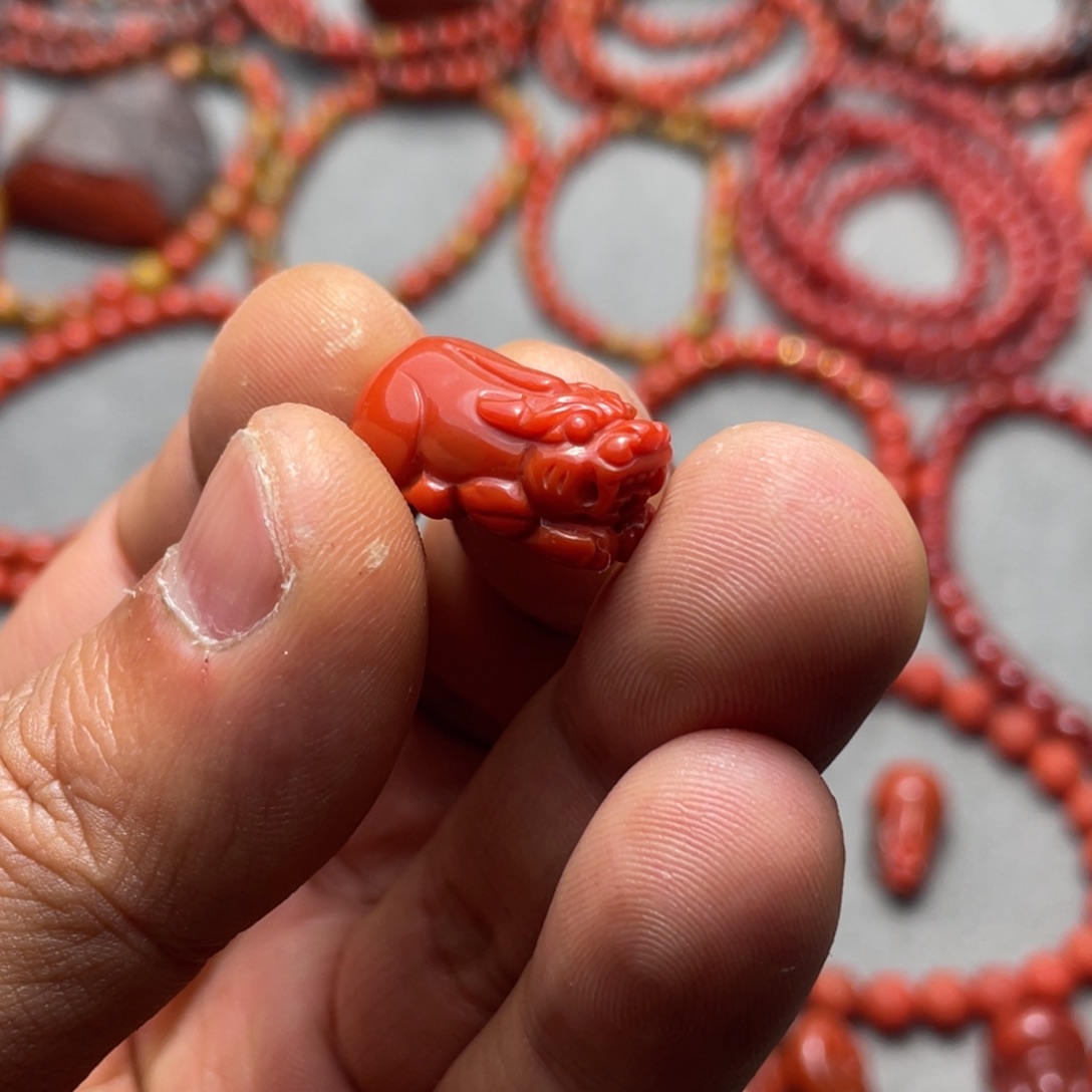 礼***五南红玛瑙未镶嵌手链貔貅90*4多样性发一