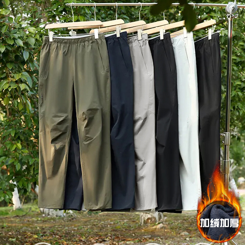 休闲运动户外25冬季软壳裤情侣男士加绒保暖多口袋透气防风休闲裤