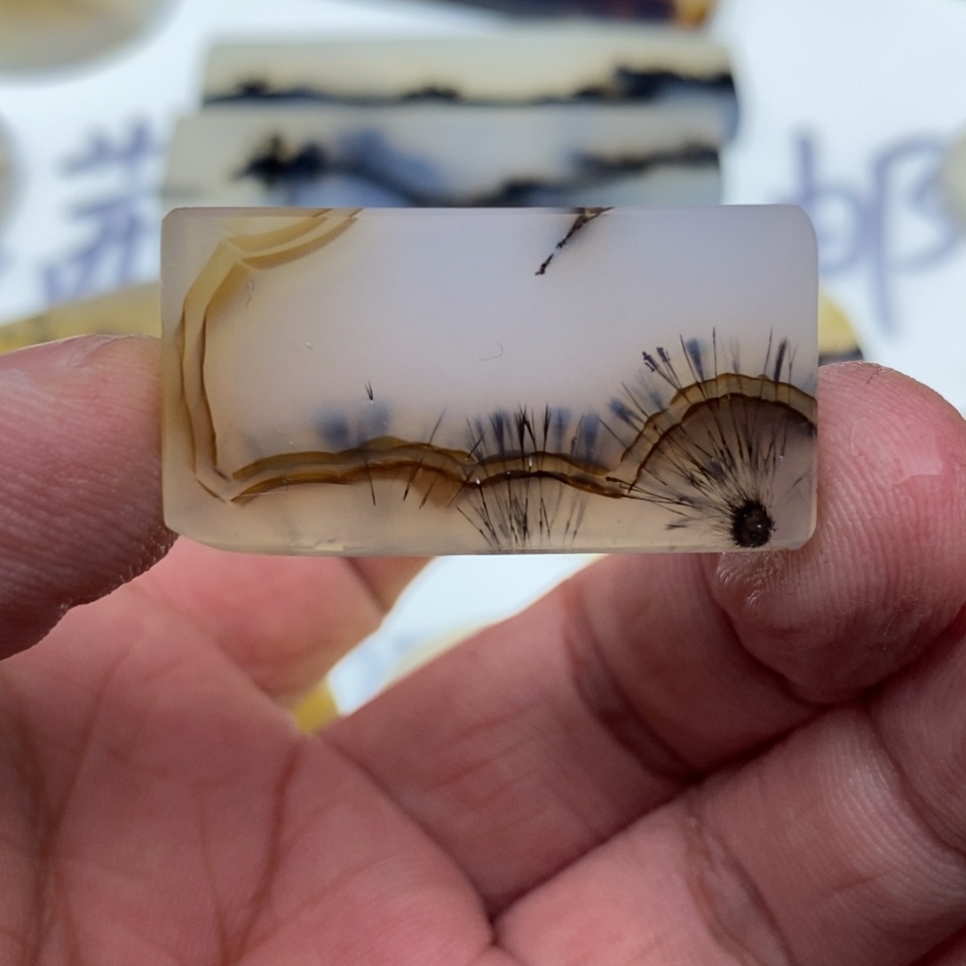 玛瑙/玉髓牌子足银镀金镶嵌